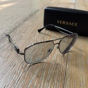 Versace Men’s Metal Glasses Silver Aviator